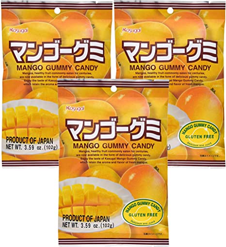 Kasugai Mango Gummy Candy 3.59oz (3 Pack)