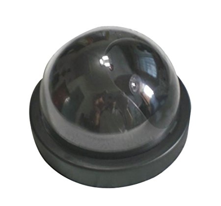 niceEshop(TM) Fake Dome Imitation Dummy Security CCTV Camera With Flashing LED Light(Black)
