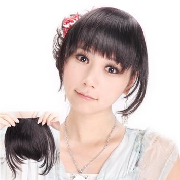 Fashion False Bang Black Neat Fringe Hairpiece Clip in Hair Extensions Accessories