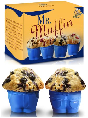 Set of 6 Mr Muffin Muffin Top Bake Cups with FREE EBook Gourmet Cupcakes Delight Your Family and Friends with these Cheeky Baking Molds The Perfect Christmas Gift for all ages
