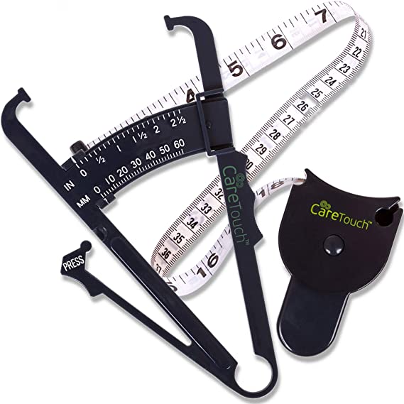 (Body Fat Calliper Set) - Care Touch Skinfold Body Fat Calliper Set, Care Touch Measure Tape Included