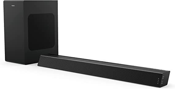 Philips B7305 2.1 Channel 300 Watts Dolby Audio Performance Soundbar Speaker with Wireless Subwoofer, HDMI ARC (TAB7305)