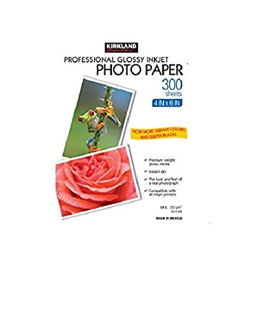 Kirkland Signature Professional Glossy Inkjet Photo Paper 4"x6" 300 Sheets