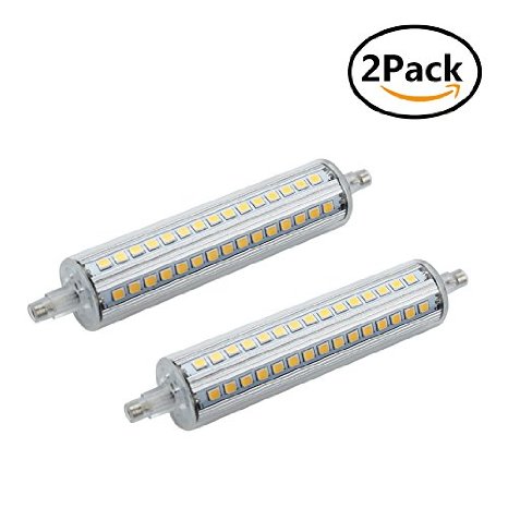 2-Pack Arvidsson 118mm J Type R7s LED 1100 Lumens3000K Warm White 120 Watt Double Ended Halogen Tungsten Linear Bulb Outdoor Flood Light Replacement Uses Only 10 Watt Isolated Glass Type