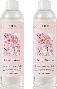 COCORRÍNA Reed Diffuser Refill - Cherry Blossom 6.7 oz / 2 Packs Reed Diffuser Oil Refill