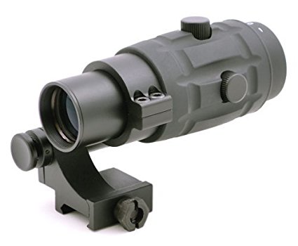TMS Tactical 3x Magnifier Scope with Quick Flip to Side FTS Mount 36mm Center Height for Red Dot Sights and EOTech Sights