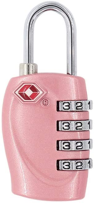Password Padlock，Combination Lock 4 Digit Padlock for School Gym Sports Locker, Fence, Toolbox, Case, Hasp Storage (Pink)