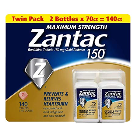 Zantac 150 Maximum Strength Heartburn Relief & Acid Reducer Tablet 1 Pack (140 Tab)
