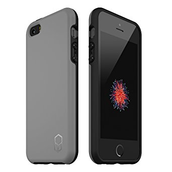 PATCHWORKS ITG Level Case for iPhone SE/5S/5 Military Grade Protection Case, Extra Protection for ITG Tempered Glass Screen Protector – Grey