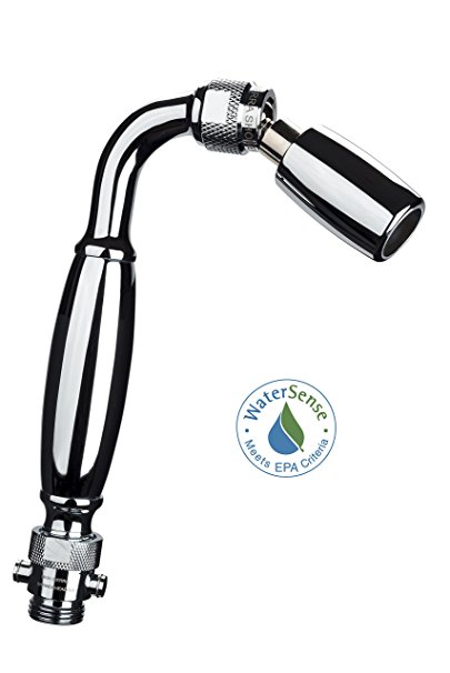 High Sierra's Solid Metal Handheld Showerhead with Trickle Valve- WaterSense Certified Low Flow 1.5 GPM: Chrome Finish