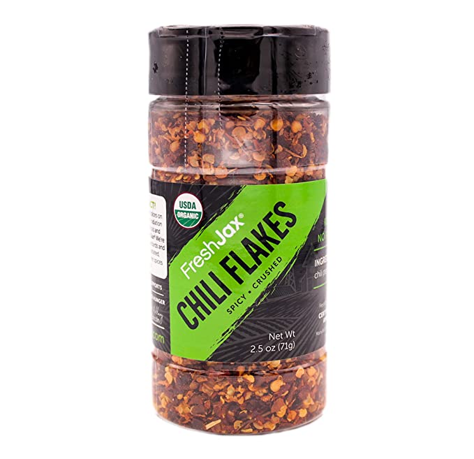 FreshJax Smoked Red Chili Flakes, Certified Organic and Kosher Premium Spices, Herbs, Seasonings, and Salts (2.5 oz)