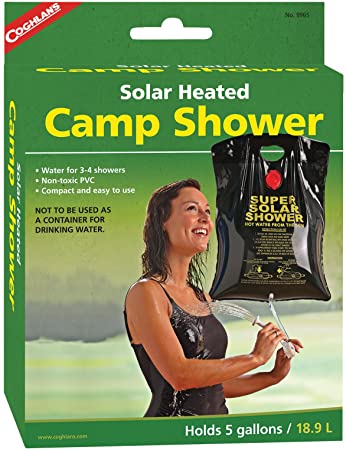 Coghlan's Solar Heated Camp Shower, 5-Gallon, Black