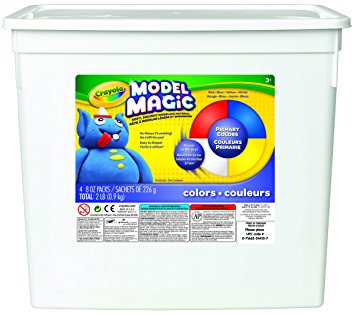Crayola; Model Magic; Primary Colors Modeling Compound; Art Tools; 2 lb. Resealable Bucket; Perfect for Classroom Art Activities