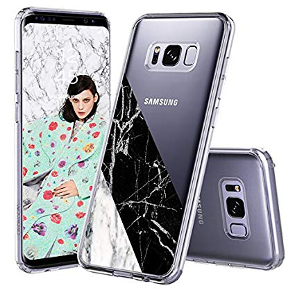 Galaxy S8 Plus Case, Galaxy S8 Plus Case for Girls, MOSNOVO Half Black White Marble Clear Design Transparent Back Phone Case with TPU Bumper Case Cover for Samsung Galaxy S8 Plus