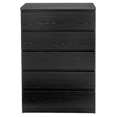 Scottsdale 5-Drawer Chest Dresser (Black)