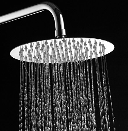 Stainless Steel Rain Shower Head From Waterbella(Best Rated),rainfall Style Showerhead , Elegantly Designed, High Polish Chrome, 8inch Diameter, Ultra Thin, Not Cheap Plastic,choose the Most Luxurious Durable, Enhance Your Shower Experience Now!