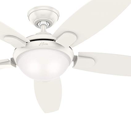 Hunter 54 in. Contemporary Ceiling Fan with LED Light and Remote Control (Certified Refurbished) … (Fresh White)