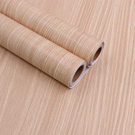 practicalWs 17.7in×118in Wood Wallpaper Peel and Stick Wood Grain Pattern Self Adhesive Wood Plank Wall Coverings Wood Panel Vinyl Film Home Decor for Cabinet Drawer Shelf Liner Easy to Apply