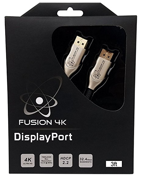 Fusion4k DisplayPort Cable 1.3 - Professional Series Ultra HD (3 Feet)