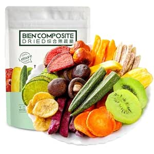 SXET Freeze Dried Vegetables Snacks, 12 Types of Mixed Fruit and Vegetable Chips, Crunchy Mixed Vegetable Snacks, 250g/8.8oz per Pack (Pack of 1)