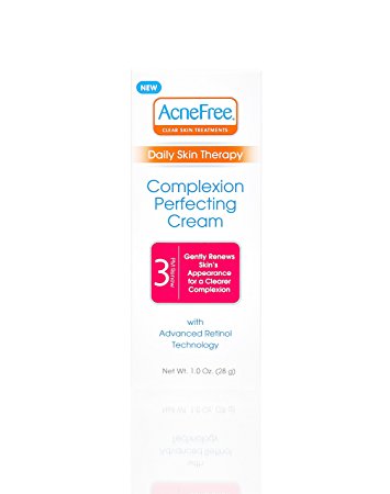 AcneFree Daily Skin Therapy Complexion Perfecting Cream for Overnight Acne Treatment with Retinol and Hyaluronic Acid, 1 Ounce