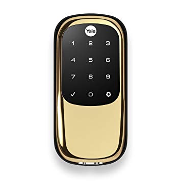 Yale Real Living Key Free Touchscreen Deadbolt in Polished Brass (YRD240-NR-605)