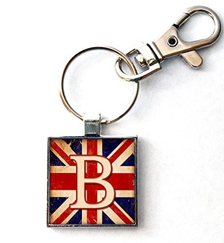 Custom Monogram Initial Union Jack Keychain