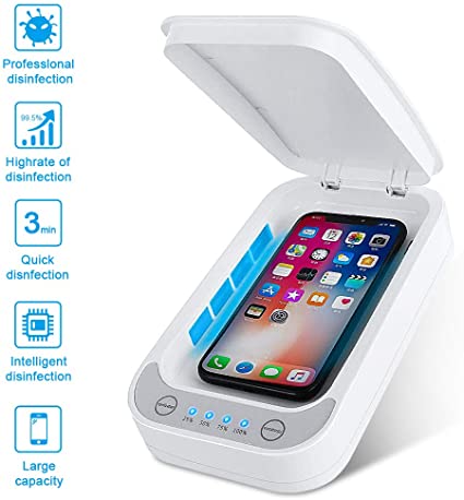 Cell Phone UV Sanitizer, Portable UV Light Smart Phones Sterilizer Cleaner, Aromatherapy Function Disinfector for iPone Samsung Android Moblie Phones Jewelry Watch and More