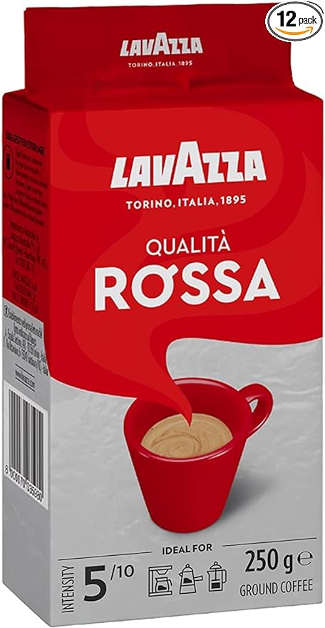 12 X Lavazza Rossa Ground Coffee 250g (12 PACK BUNDLE)