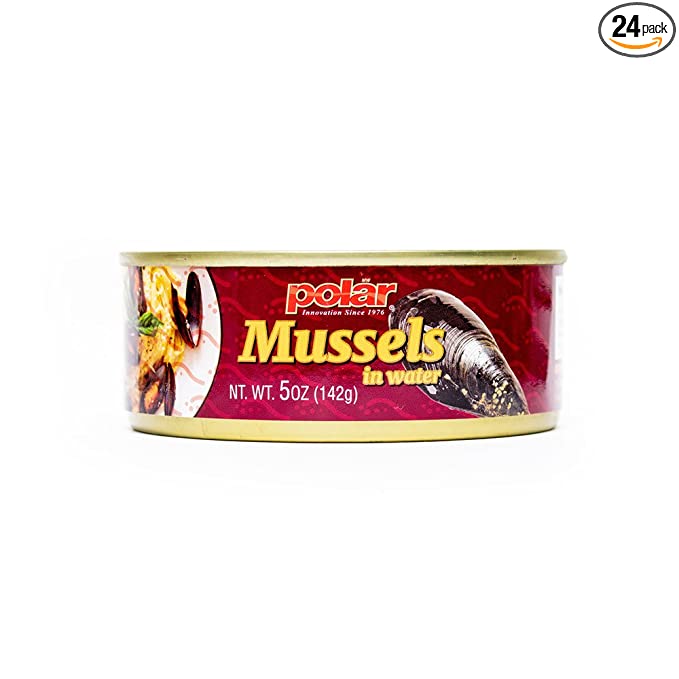 MW Polar Boiled mussels in Water, 5 Ounce (Pack of 24)