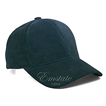Emstate Genuine Suede Leather Baseball Caps Various Colors Made in USA