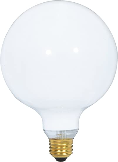 Satco S3004 120-Volt 150-Watt G40 Medium Base Light Bulb, Gloss White