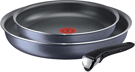 Tefal Ingenio l2319202 Elegance Set of 2 Frying Pans and 1 Handle Aluminium Black 36 x 31 x 6.5 cm