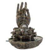 Gifts and Decor Hand of Buddha Stone Like Indoor Table Water Fountain