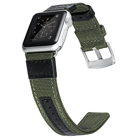Apple Watch Series 2 Band, Benuo Premium Nylon Woven Smart Watch Replacement, 42mm Wrist Strap with Adjustable Buckle for New Apple iWatch Series 2/ Apple Watch Series 1/Nike  (Green, 42mm)