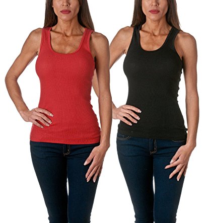 Sofra Women's Tank Top Cotton Ribbed