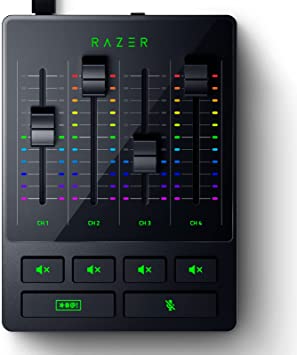 Razer Audio Mixer: All-in-One Streaming/Broadcasting Mixer - 4-Channel Design - XLR Preamp - Built-in Voice Settings & Audio Processing - USB Connectivity - Plug & Play - Chroma RGB