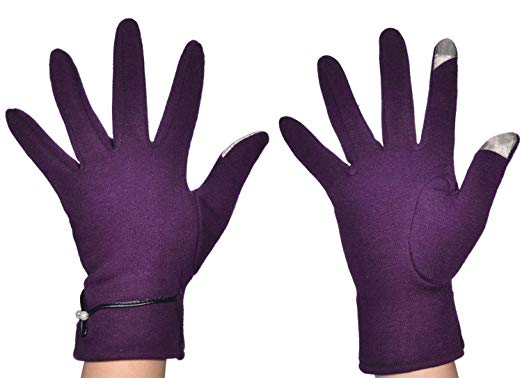 Woogwin Womens Touch Screen Warm Gloves Windproof Winter Lined Thick Gloves