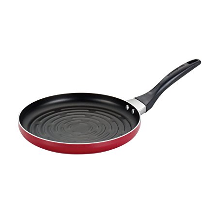 Farberware Dishwasher Safe Nonstick Aluminum 10-1/2-Inch Round Grill Pan, Red