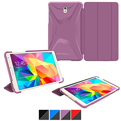 rooCASE Samsung Galaxy Tab S 8.4 Case - Optigon 3D [Purple] Lightweight Slim Shell 8.4-Inch 8.4" Tri Fold Stand Smart Cover