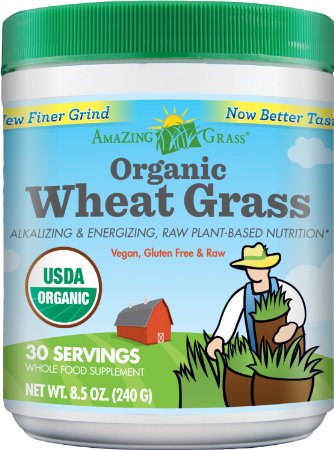 Amazing Grass Organic Wheat Grass Powder, 30 Servings, 8.5-Ounce Container