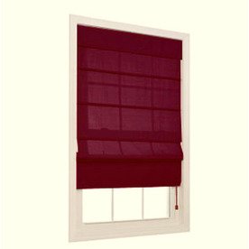 allen   roth 27-in W x 72-in L Burgundy Light Filtering Polyester Fabric Roman Shade, 375237