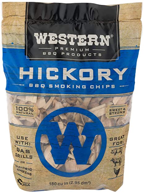 Western Premium BBQ Products Hickory BBQ Smoking Chips, 180 cu in, 6 pack