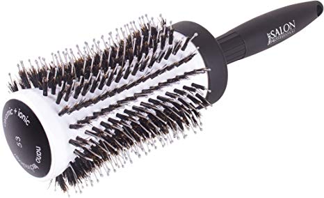 Boar Bristle Blow Drying Round Hairbrush - Nylon & Boar Bristle Pins For An Effortless Blow Dry. Perfect For Long & Thick Hair. 53mm Diameter.