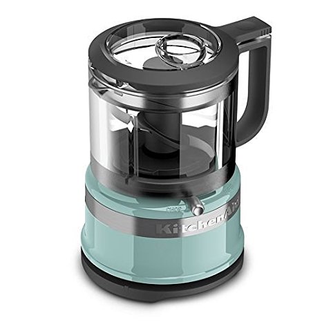 KitchenAid KFC3516AQ 3.5 Cup Mini Food Processor, Aqua Sky Blue