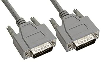 Amphenol CS-DSSMDB15MM-005 15-Pin DB15 D-Sub Cable, Shielded, Male/Male, 5', Gray