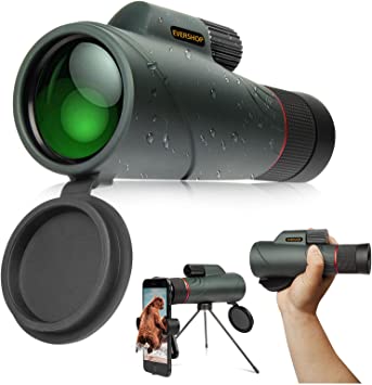 10-20x50 Monocular Telescope, High Power Zoom Telescope for Adults with Smartphone Holder & Tripod, Waterproof BAK4 Prism FMC Monocular for Bird Watching Hunting Camping Travelling Wildlife Scenery