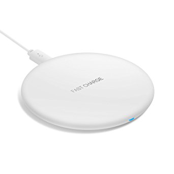 Wireless Charger, Newspoint [Ultra Slim] Fast Wireless Charge Charging Pad for Apple iPhone X, iPhone 8/ 8 Plus,Samsung Galaxy S8/S8 Plus,S7/S7 Edge,Note 8 [No AC Adapter][Sleep-friendly] (White)