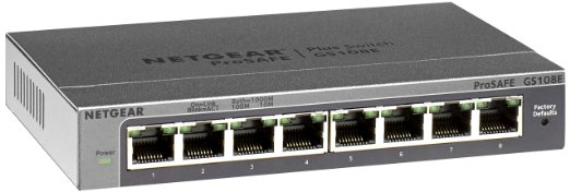 NETGEAR ProSAFE GS108E 8-Port Gigabit Web Managed Plus Switch GS108E-300NAS
