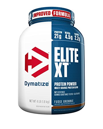 Dymatize Elite XT Protein Powder Blend, Fudge Brownie, 4 lbs